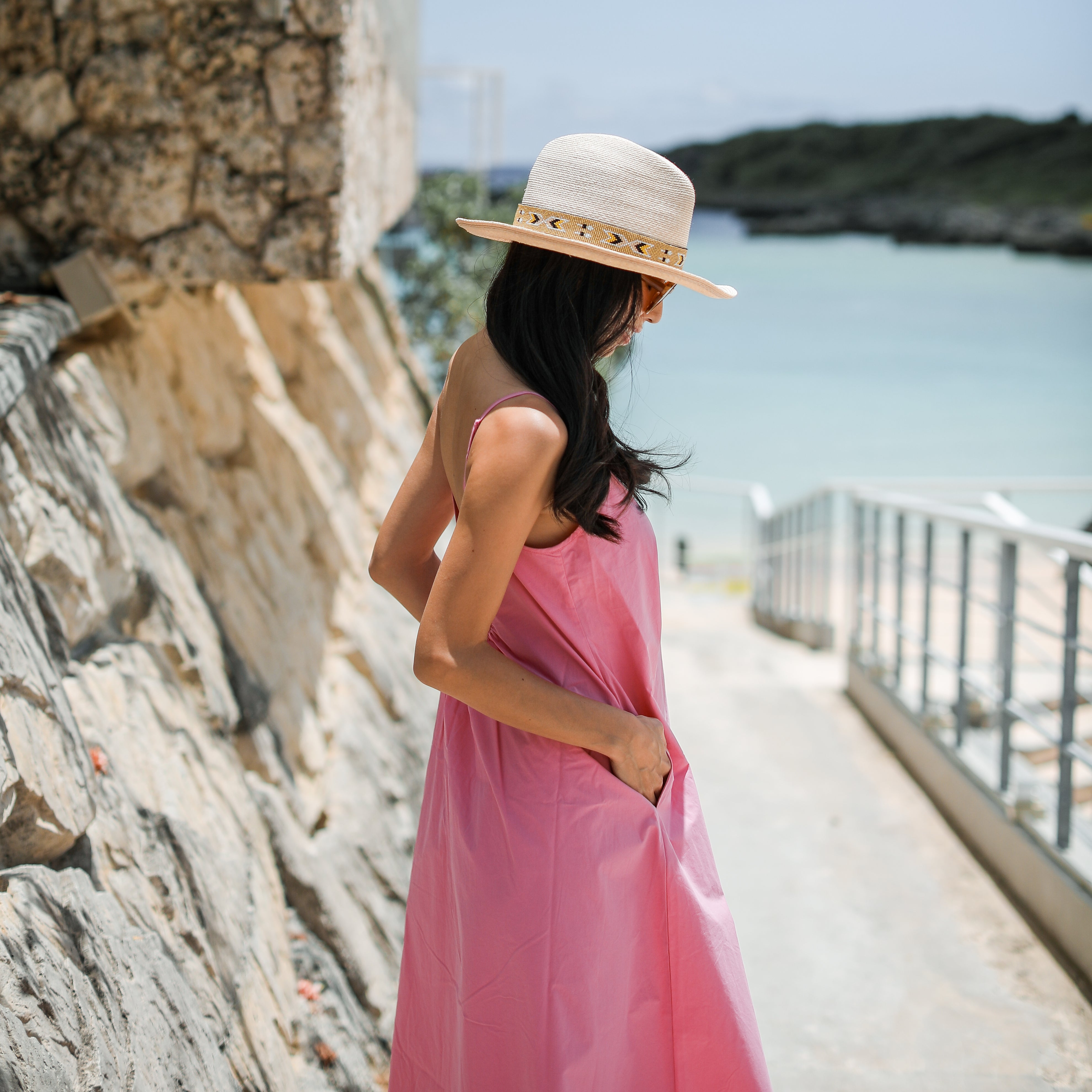 Rumieloin Back Open Camisole Dress
