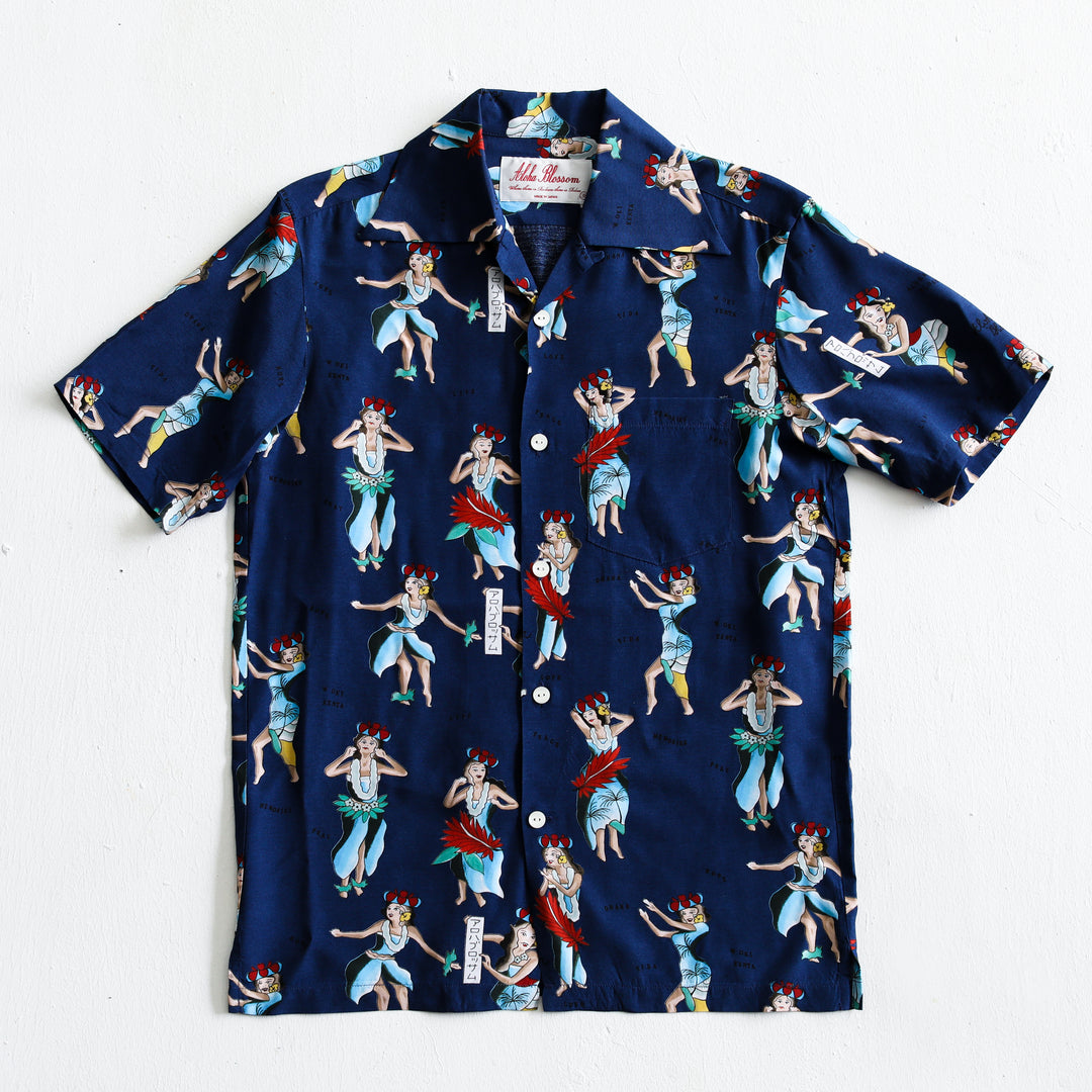 Aloha Blossom × SHIGIRA SEVEN MILES RESORT HULA GIRL SHORT SLEEVE