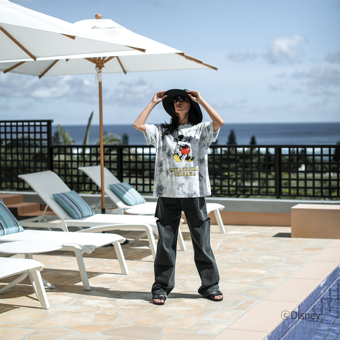 GOAT*Mickey Tie-dye Print T-Shirt