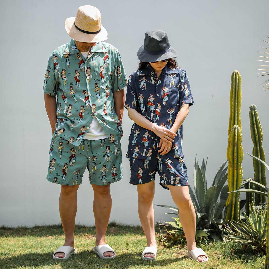 Aloha Blossom × SHIGIRA SEVEN MILES RESORT HULA GIRL SHORT SLEEVE