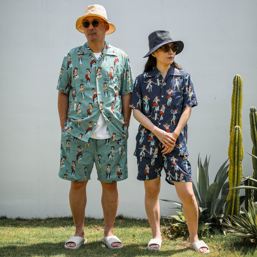 Aloha Blossom × SHIGIRA SEVEN MILES RESORT HULA GIRL SHORT SLEEVE