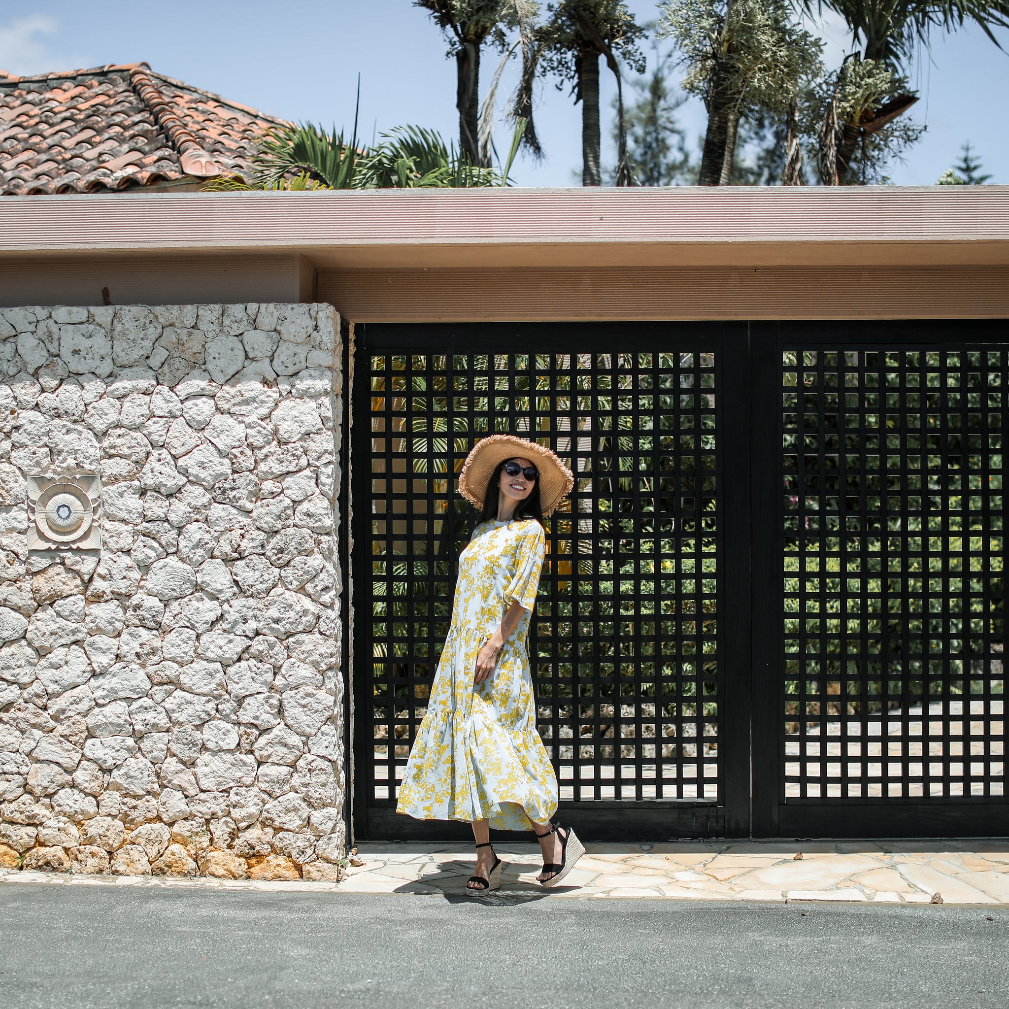 Rumieloin Flock Print 2Way Dress