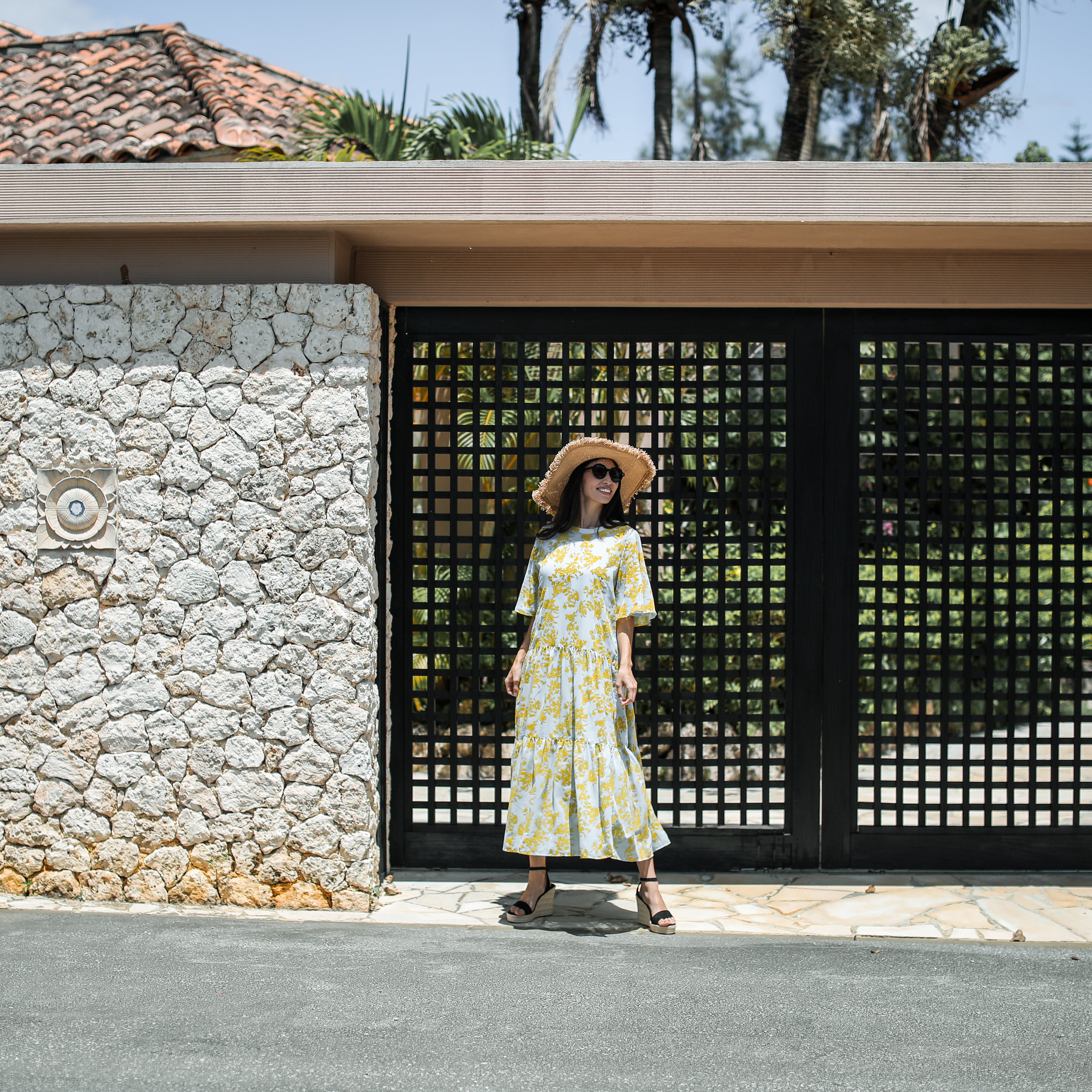Rumieloin Flock Print 2Way Dress