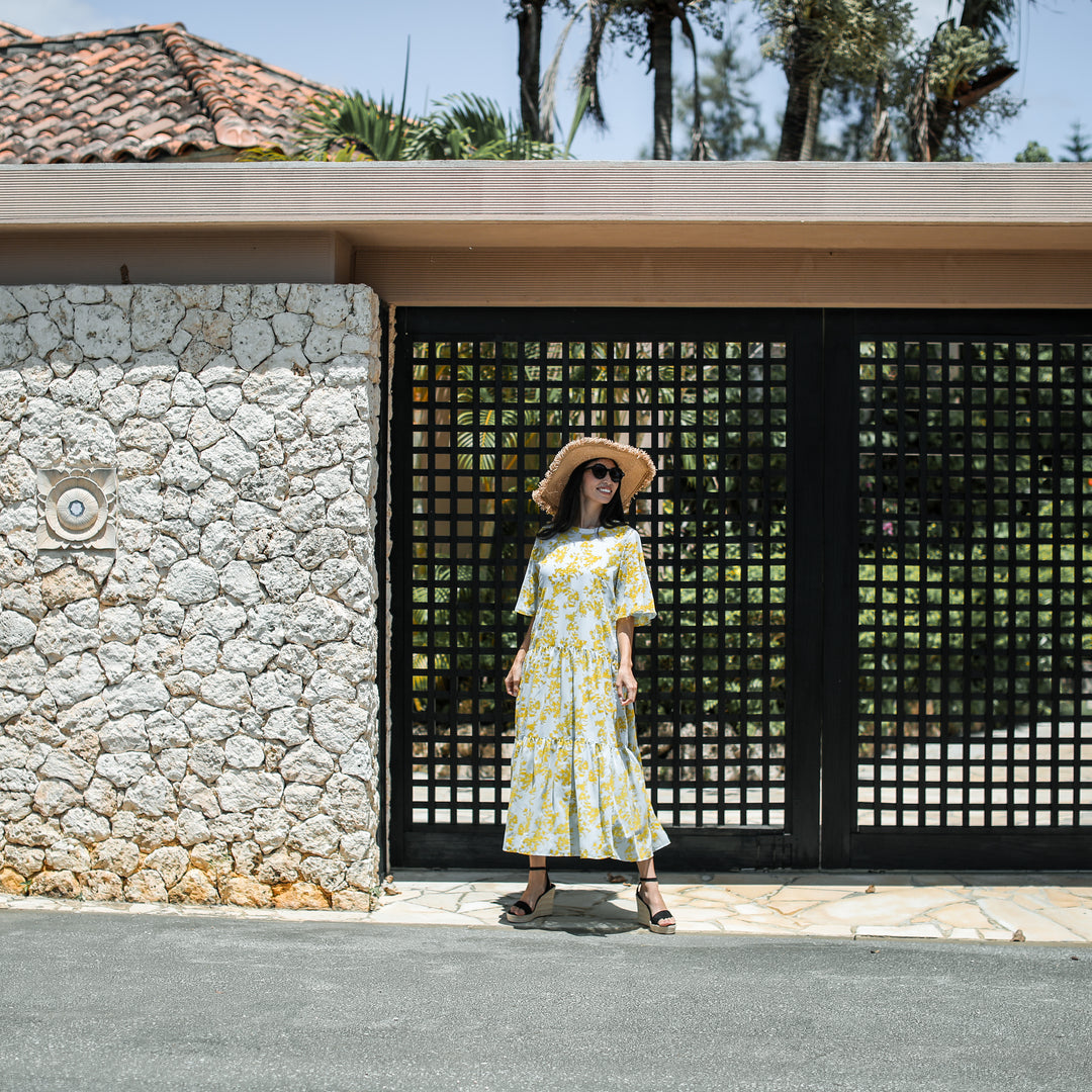 Rumieloin Flock Print 2Way Dress