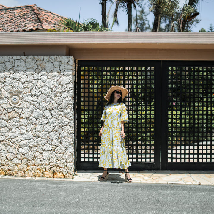 Rumieloin Flock Print 2Way Dress