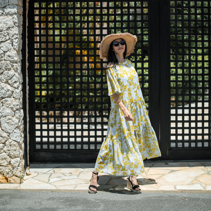 Rumieloin Flock Print 2Way Dress