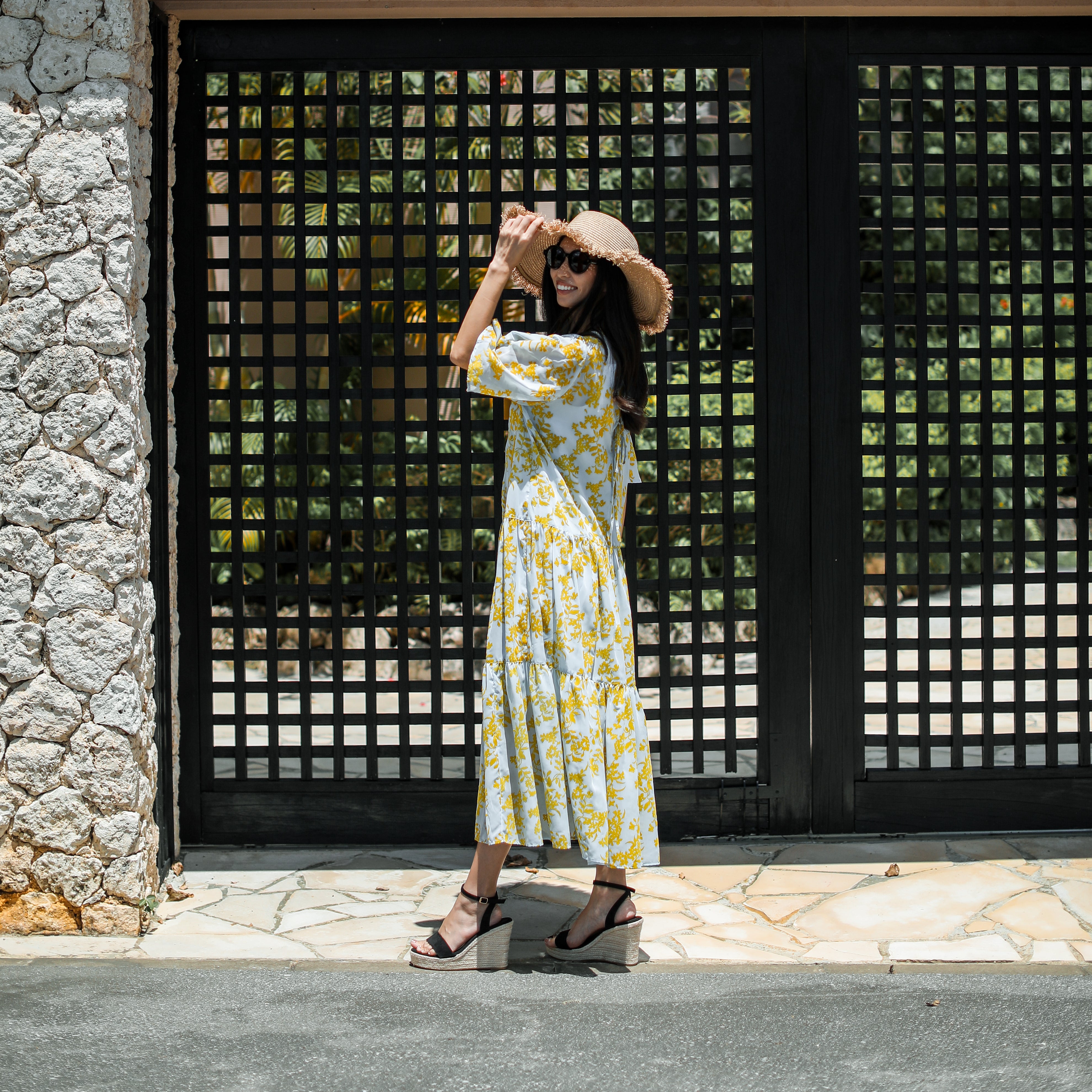 Rumieloin Flock Print 2Way Dress