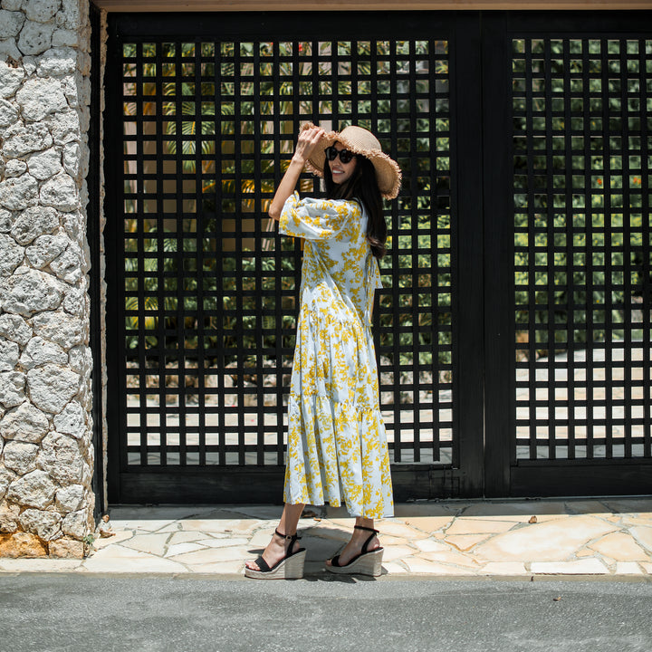 Rumieloin Flock Print 2Way Dress