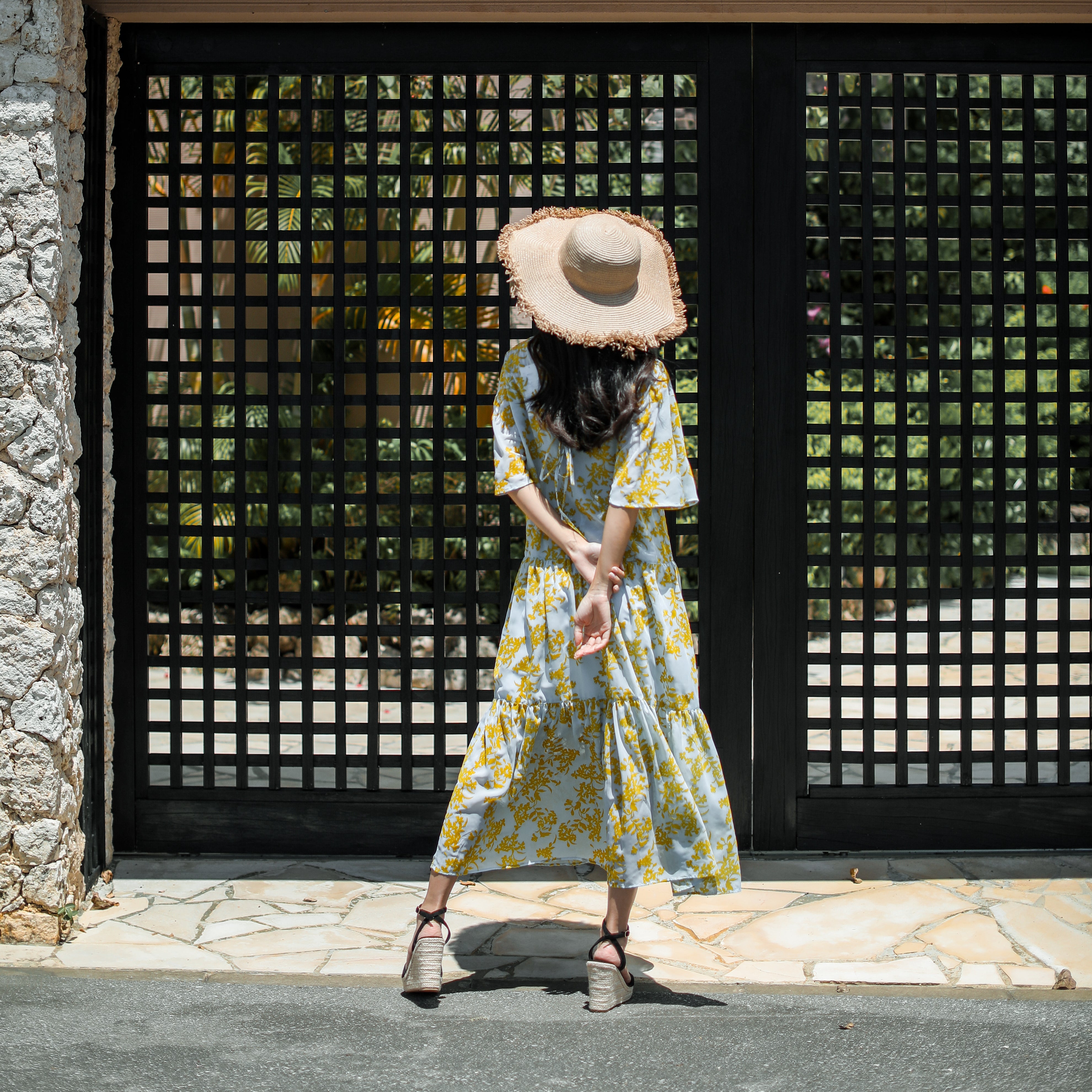 Rumieloin Flock Print 2Way Dress