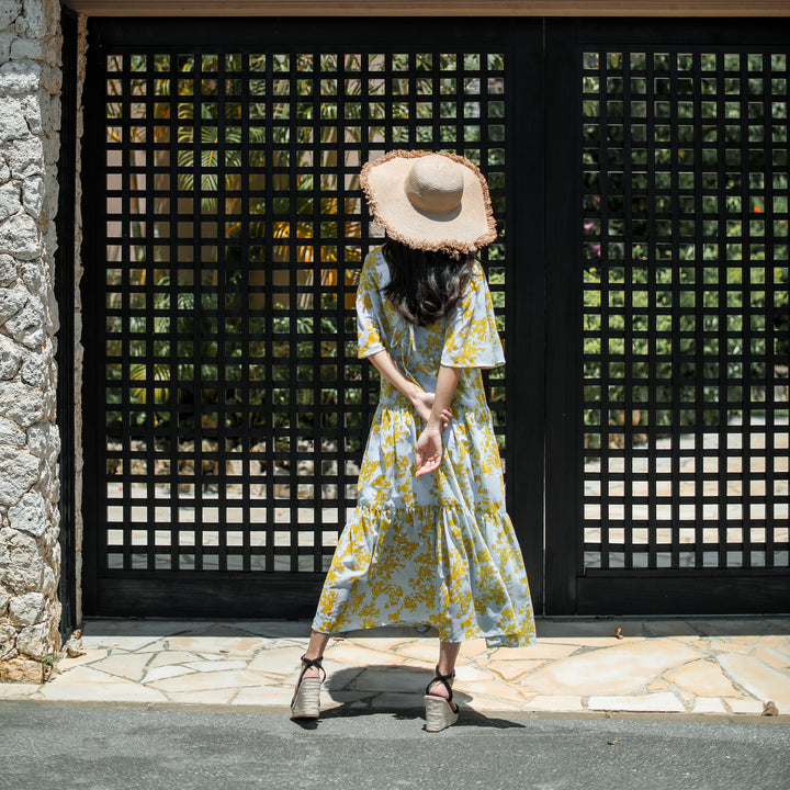 Rumieloin Flock Print 2Way Dress