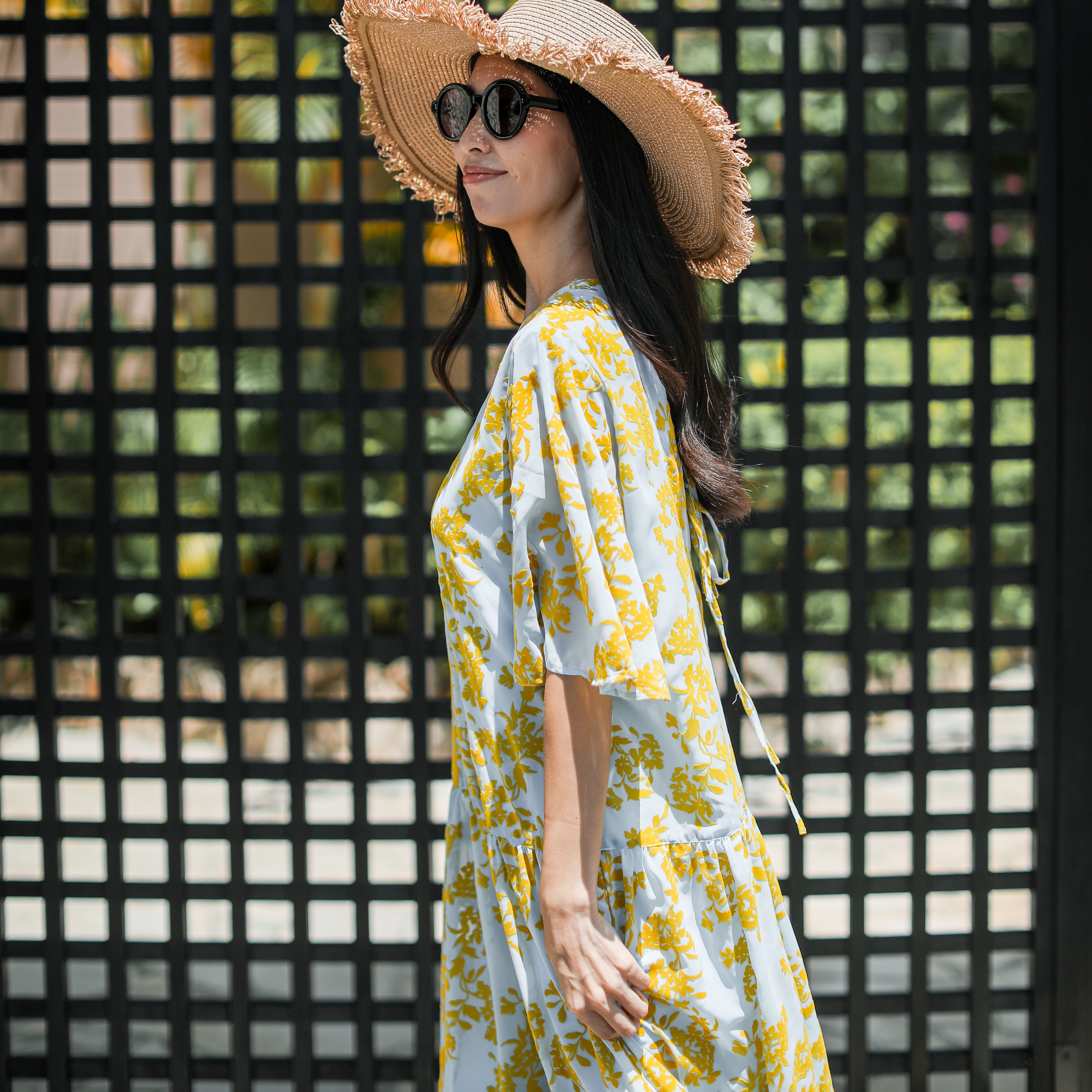 Rumieloin Flock Print 2Way Dress