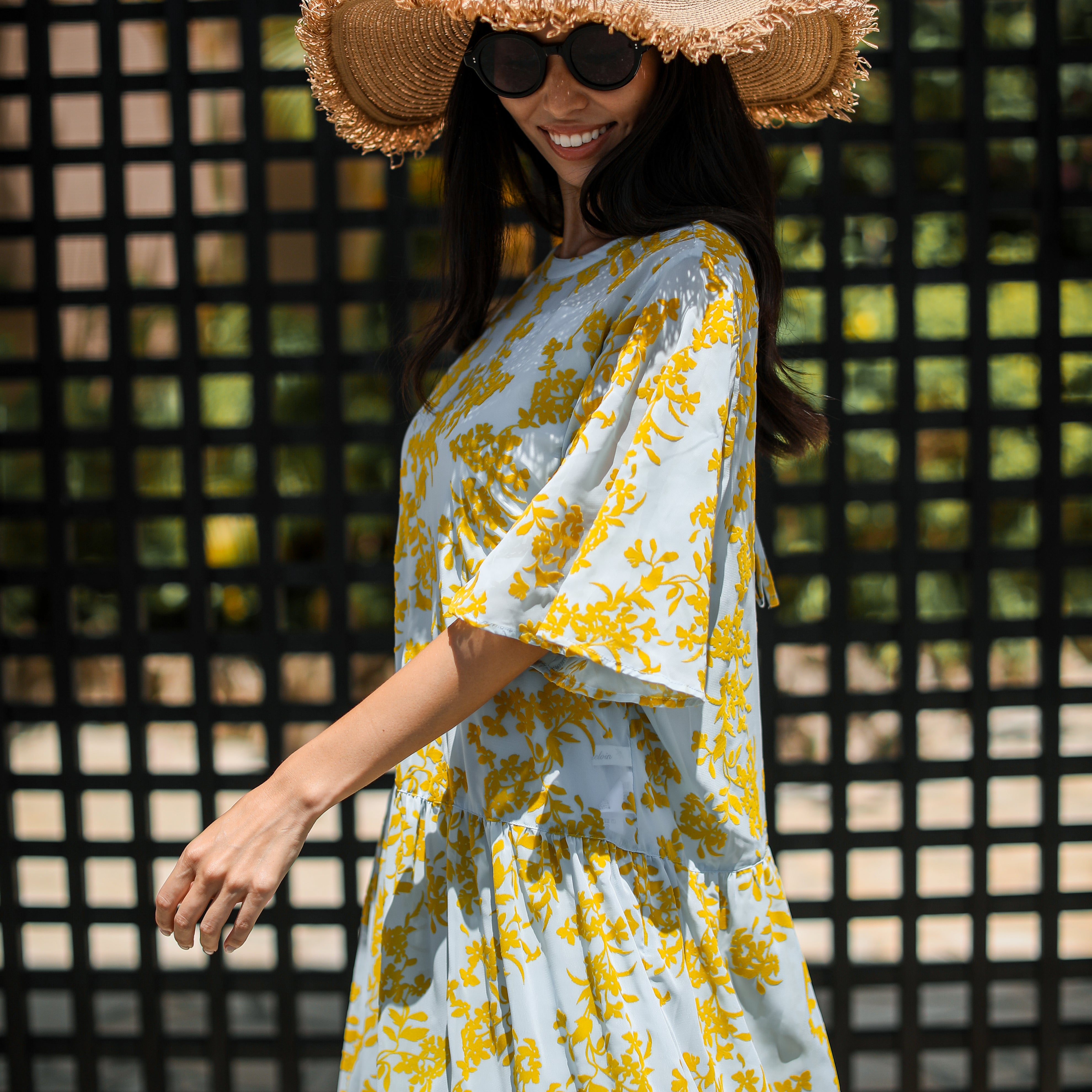 Rumieloin Flock Print 2Way Dress