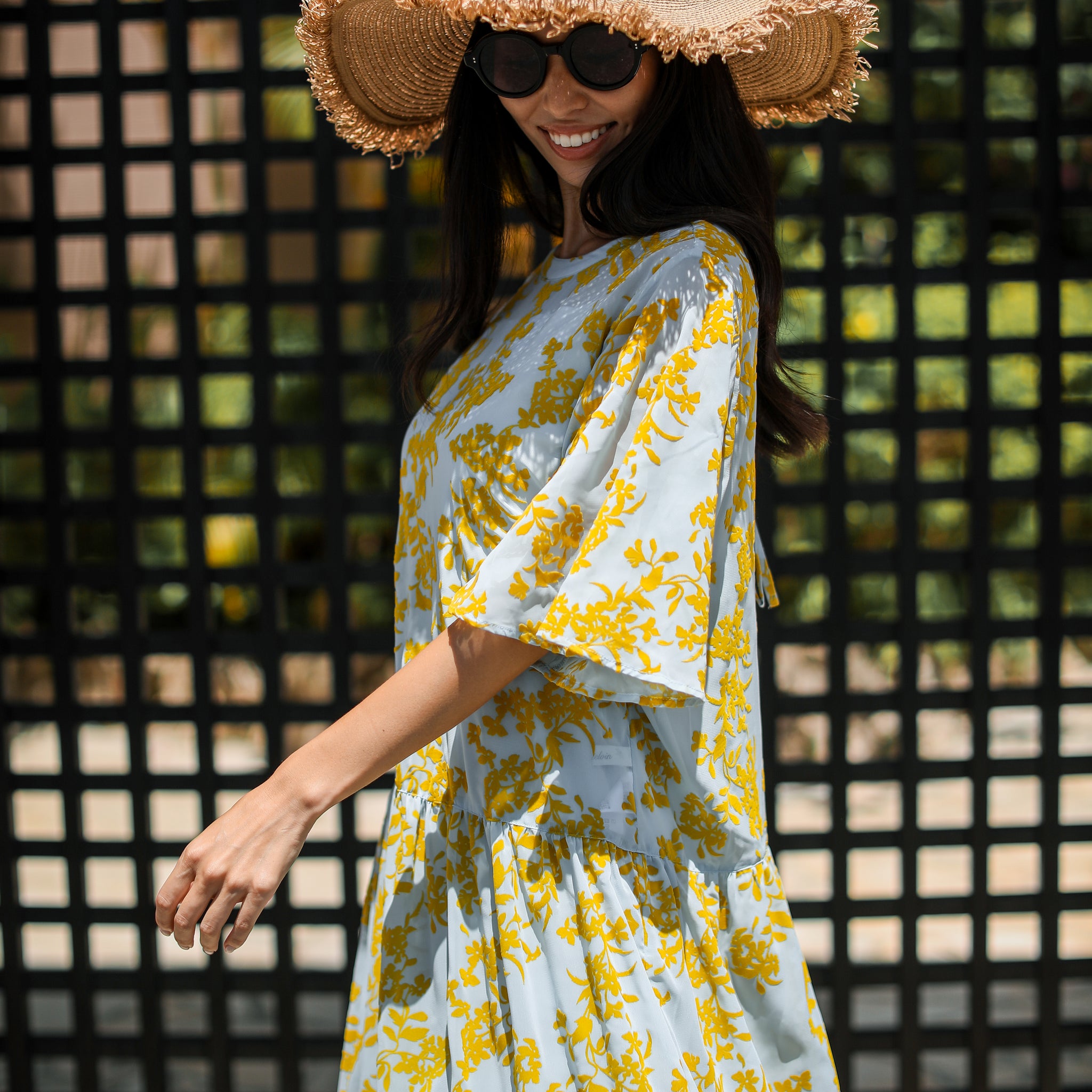 Rumieloin Flock Print 2Way Dress