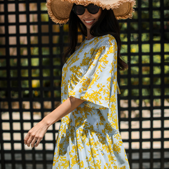 Rumieloin Flock Print 2Way Dress