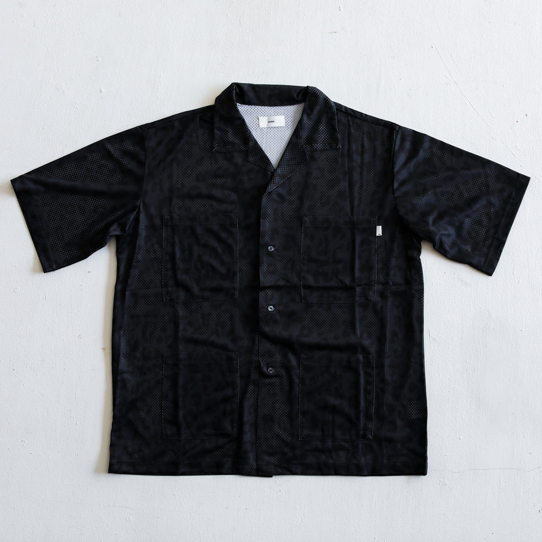 some_SURF Leopard Print Mesh Short Sleeve Shirt