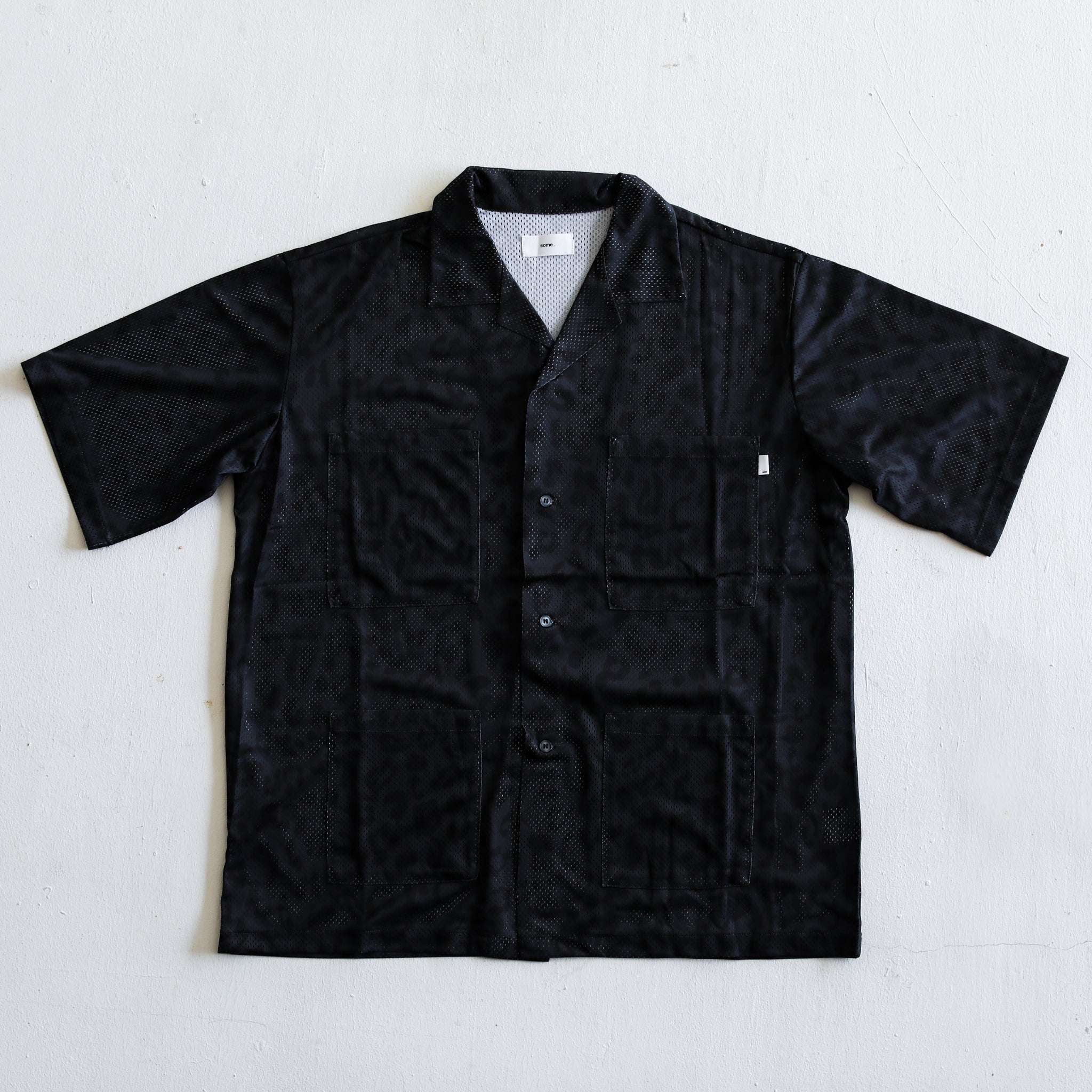 some_SURF Leopard Print Mesh Short Sleeve Shirt