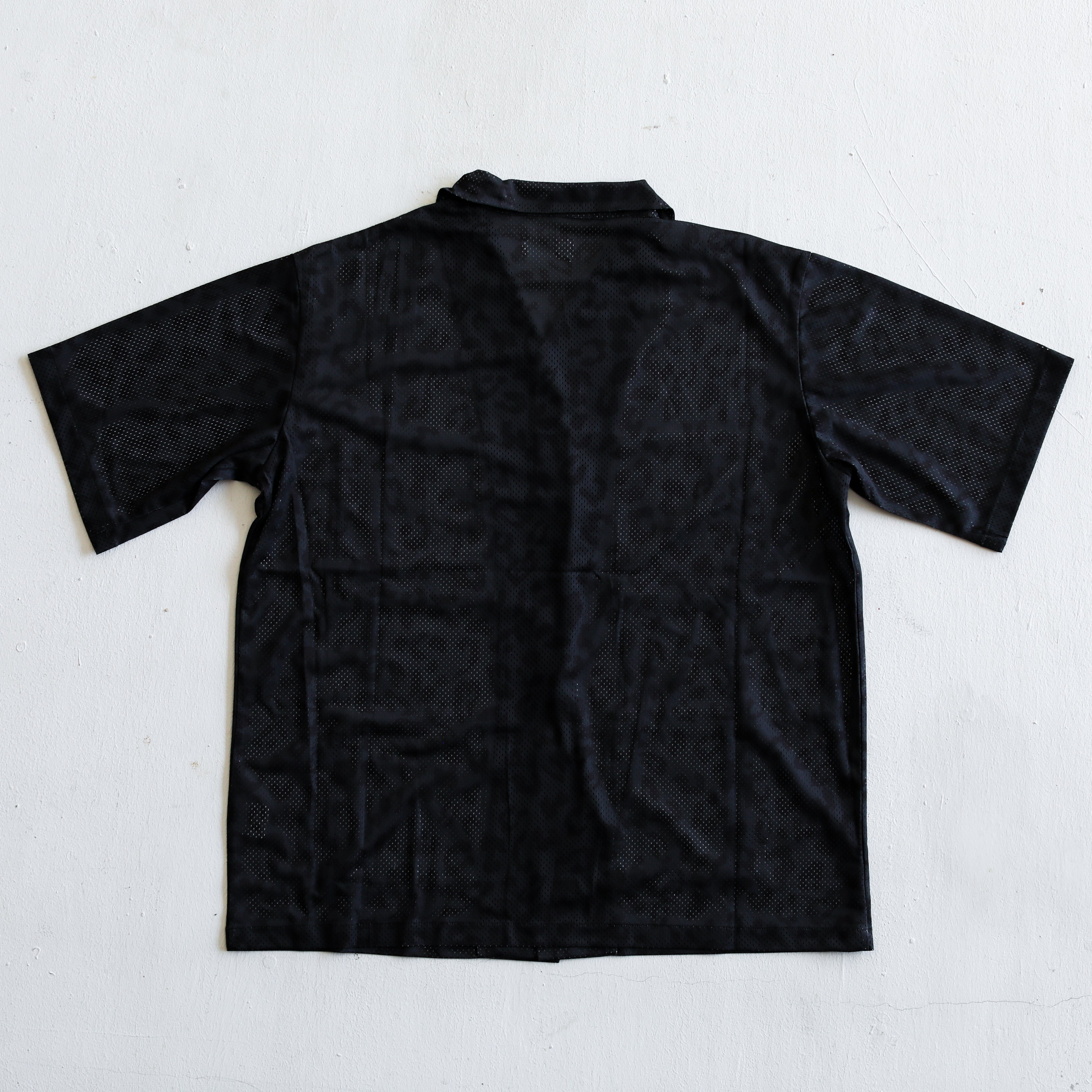 some_SURF Leopard Print Mesh Short Sleeve Shirt