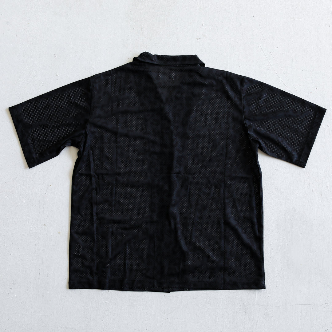 some_SURF Leopard Print Mesh Short Sleeve Shirt