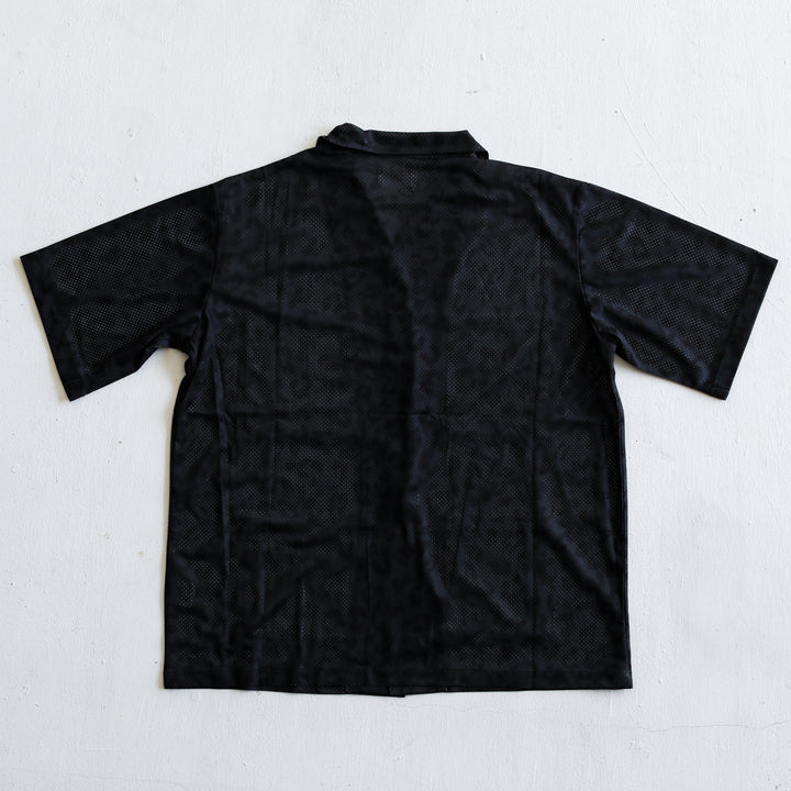 some_SURF Leopard Print Mesh Short Sleeve Shirt