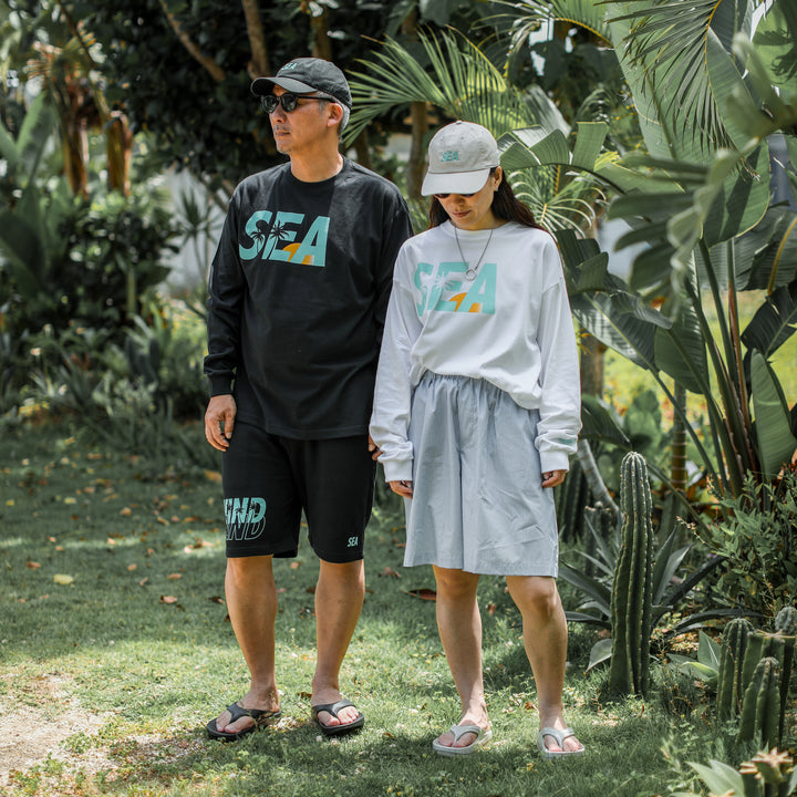 WINDANDSEA × SHIGIRA SEVEN MILES RESORT ”SEA”  Print Long Sleeve T-Shirts
