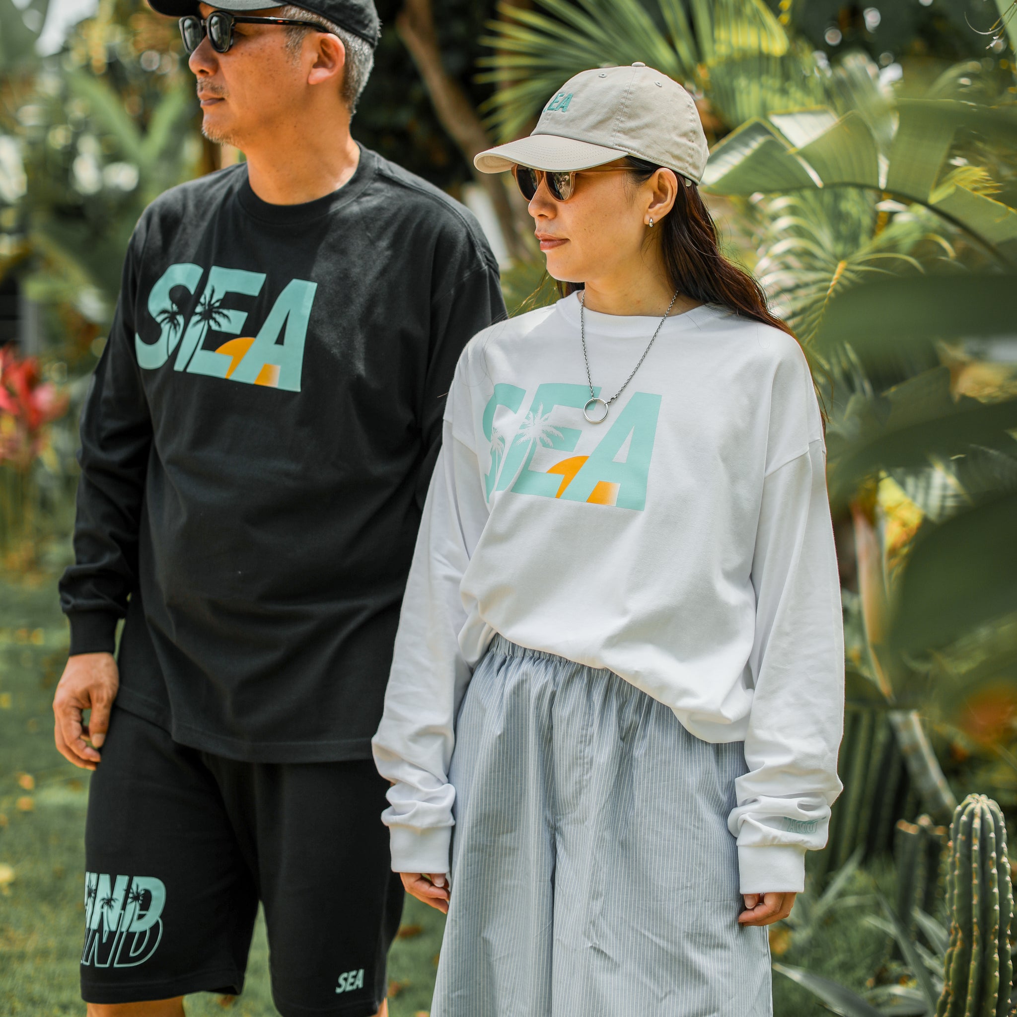 WINDANDSEA × SHIGIRA SEVEN MILES RESORT ”SEA”  Print Long Sleeve T-Shirts