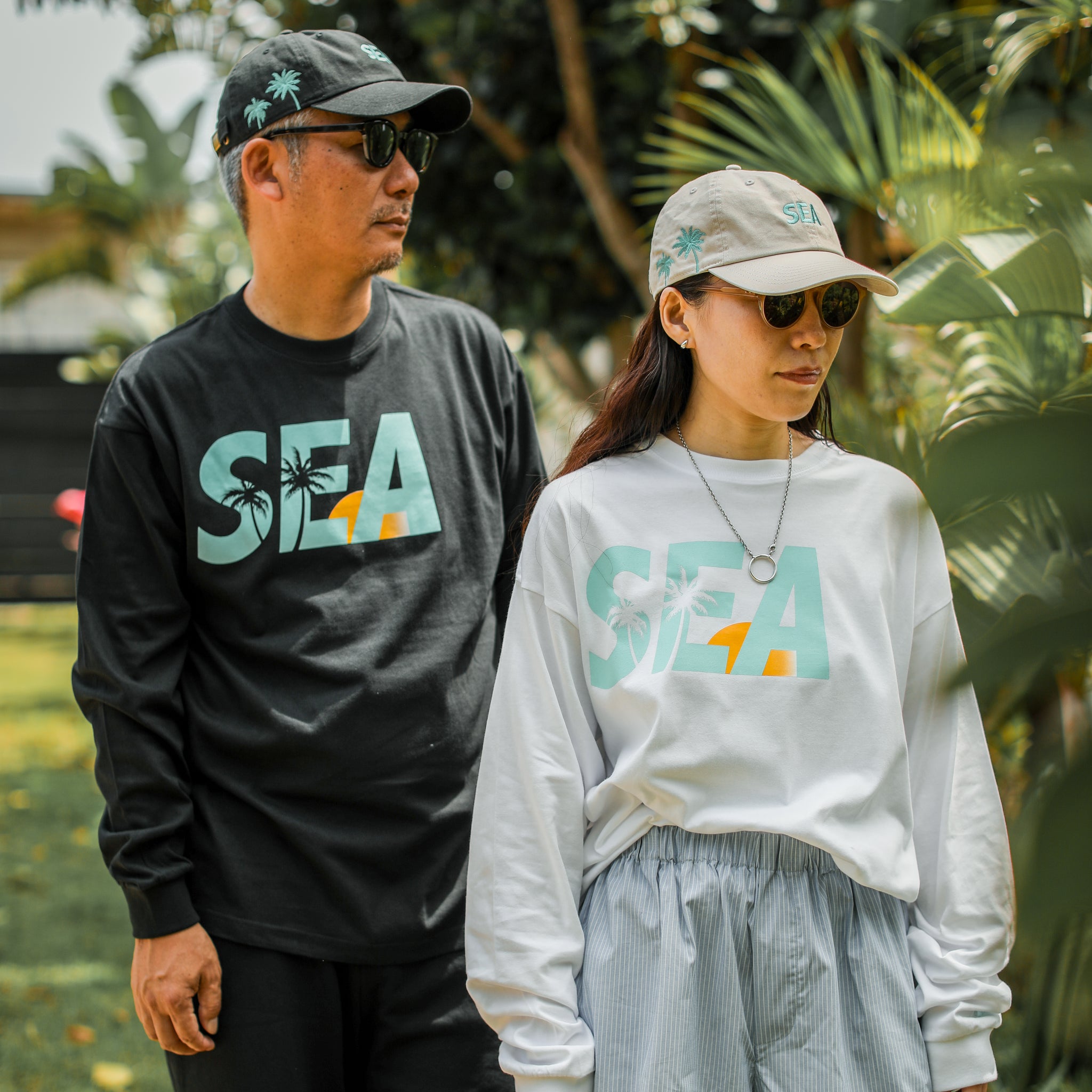 WINDANDSEA × SHIGIRA SEVEN MILES RESORT ”SEA”  Print Long Sleeve T-Shirts