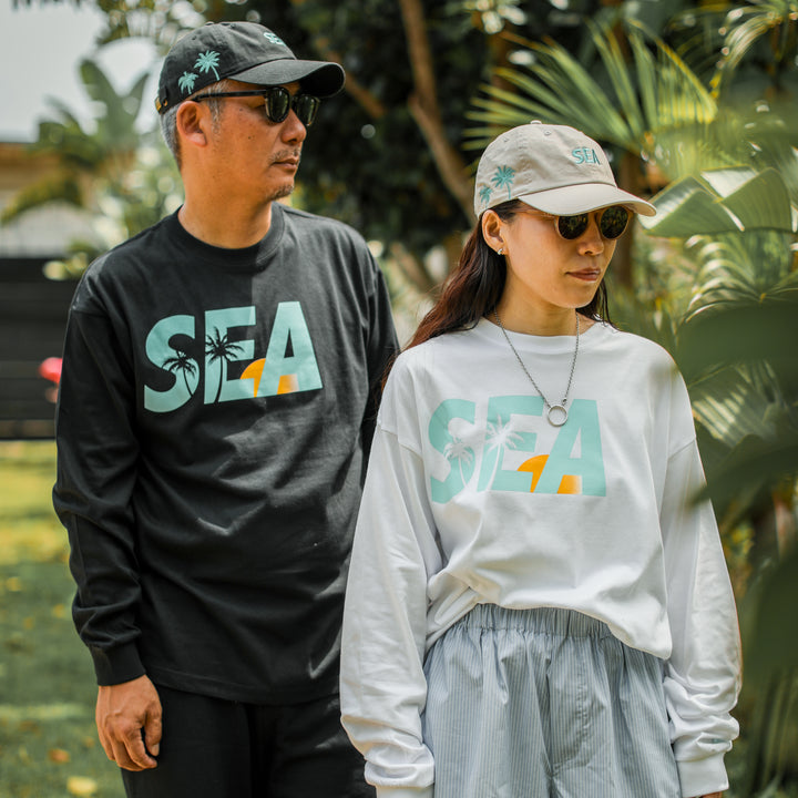 WINDANDSEA × SHIGIRA SEVEN MILES RESORT ”SEA”  Print Long Sleeve T-Shirts