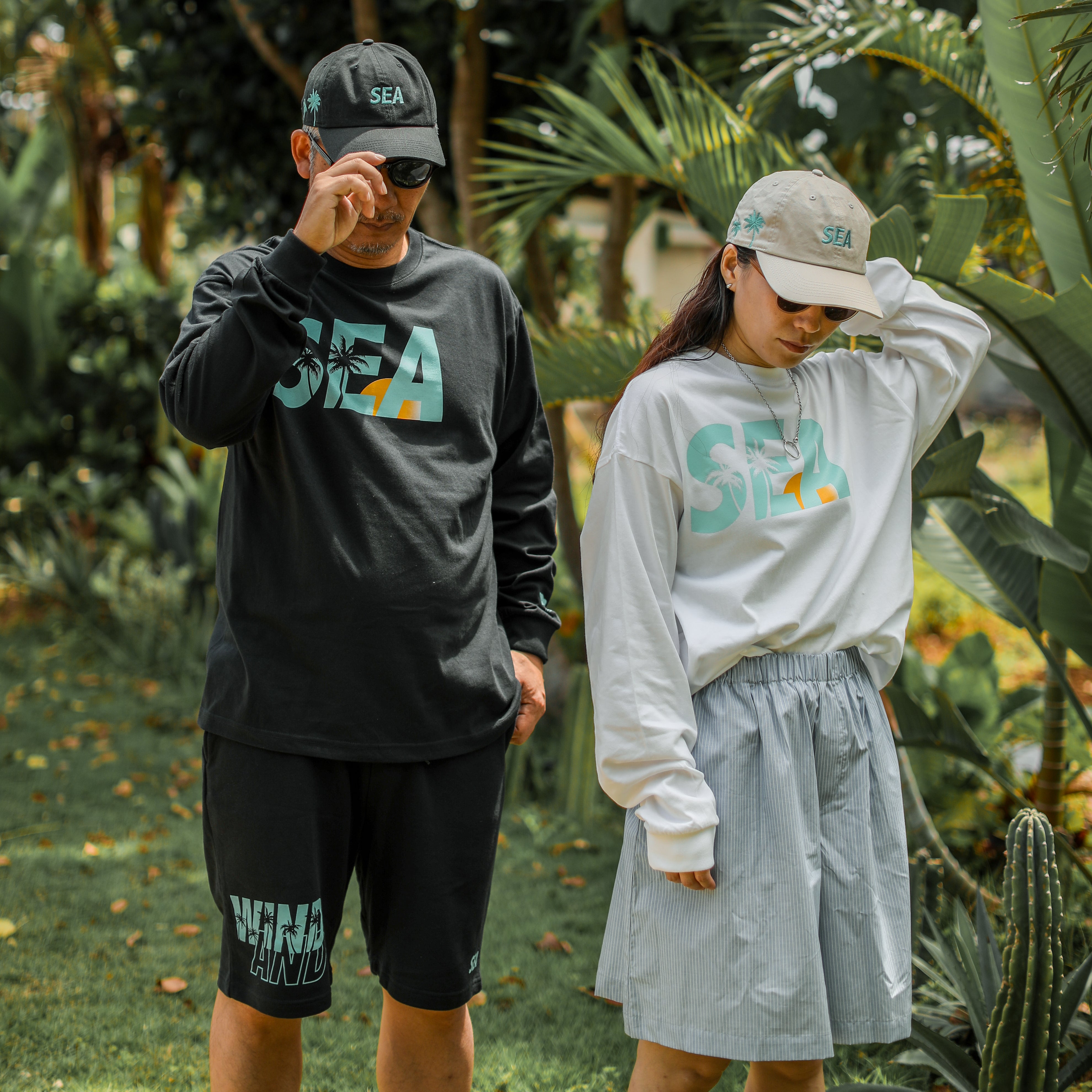 WINDANDSEA × SHIGIRA SEVEN MILES RESORT ”SEA”  Print Long Sleeve T-Shirts