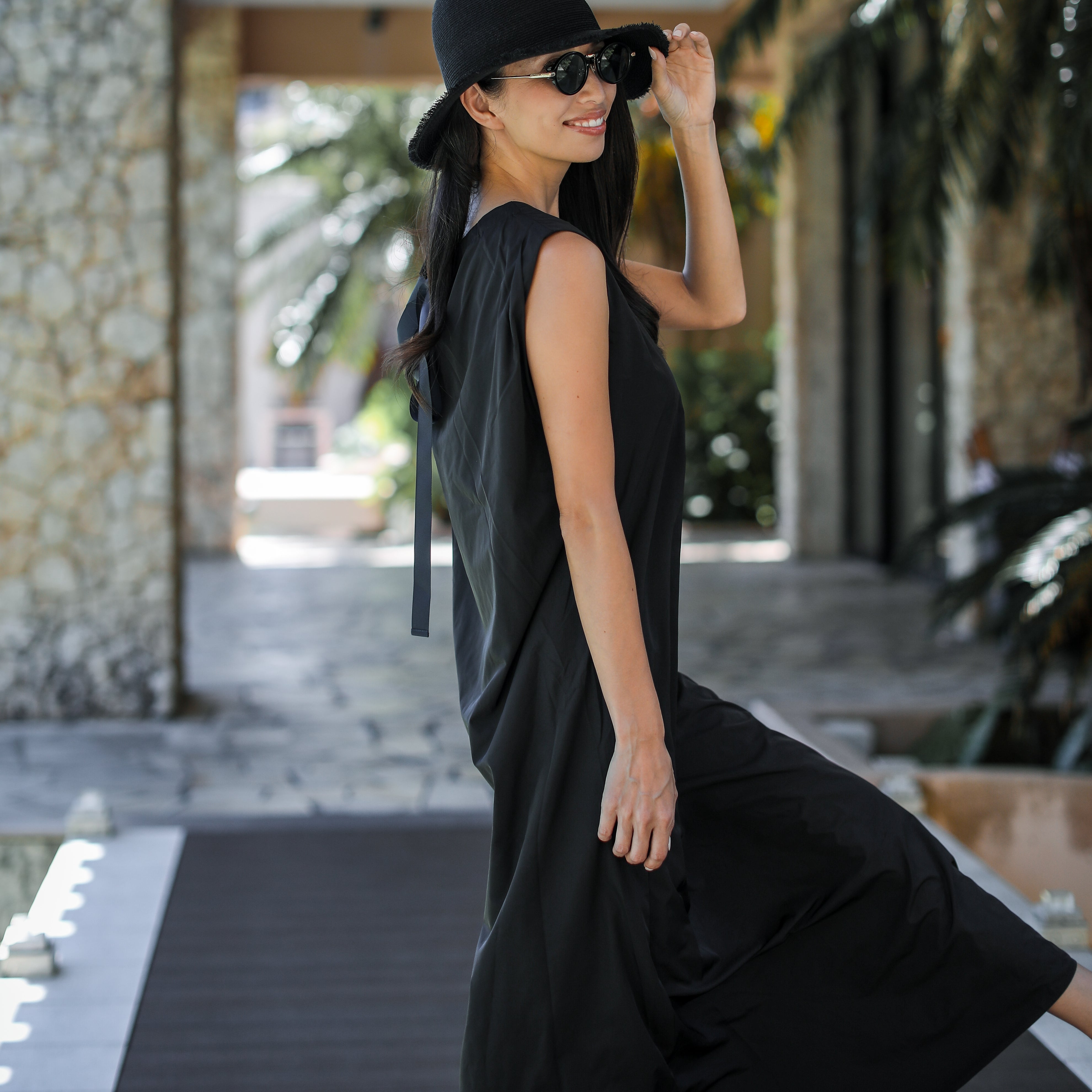 Rumieloin Back Ribon N/S Dress