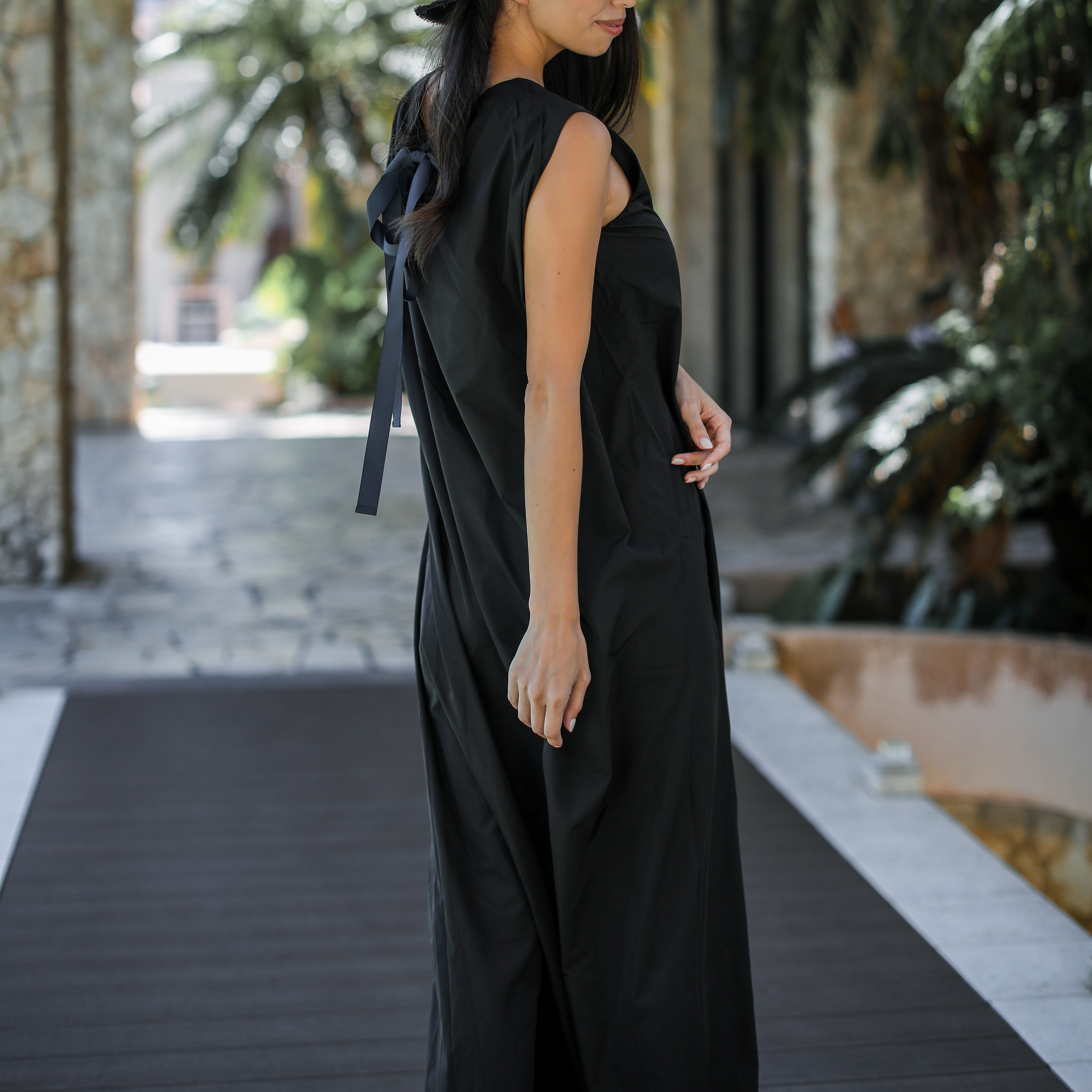 Rumieloin Back Ribon N/S Dress