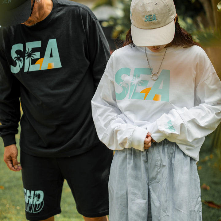 WINDANDSEA × SHIGIRA SEVEN MILES RESORT ”SEA”  Print Long Sleeve T-Shirts