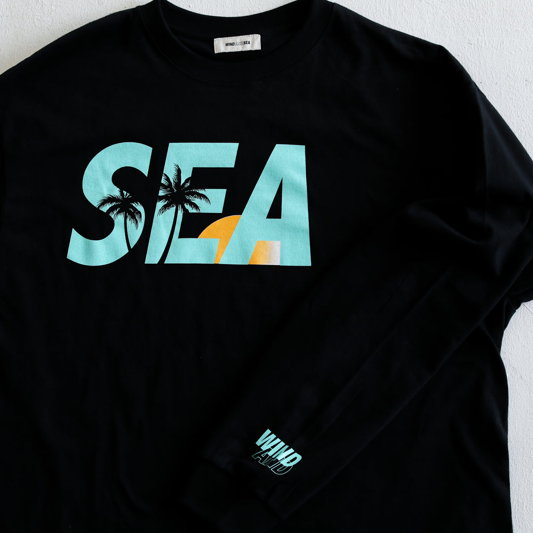 WINDANDSEA × SHIGIRA SEVEN MILES RESORT ”SEA”  Print Long Sleeve T-Shirts