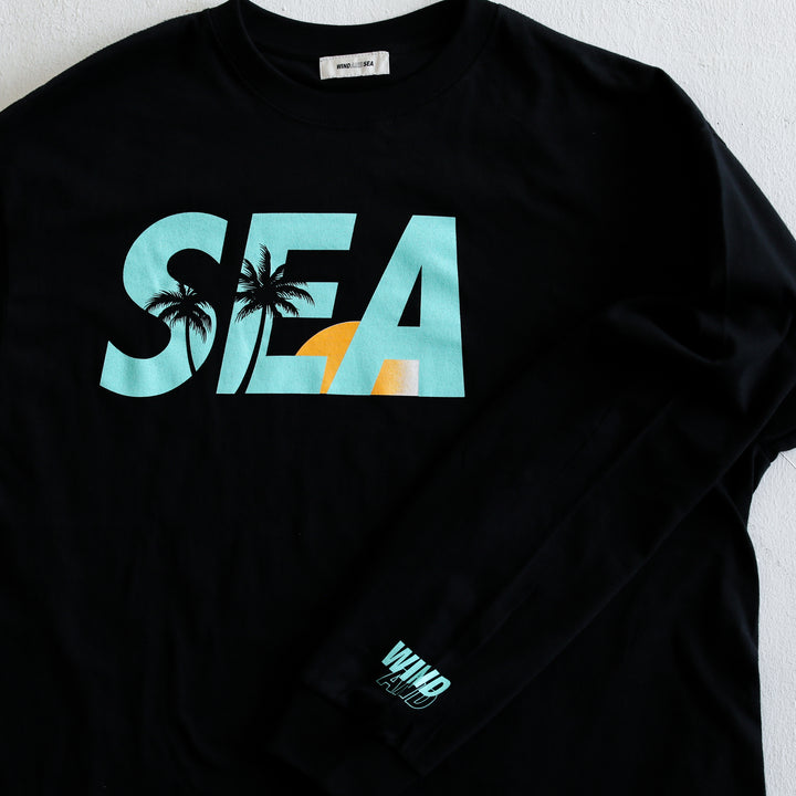 WINDANDSEA × SHIGIRA SEVEN MILES RESORT ”SEA”  Print Long Sleeve T-Shirts